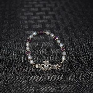 children's Irish amethyst Claddagh bracelet